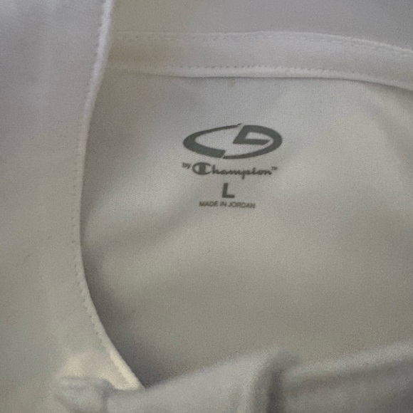 Champion White Quarter Zip Athletic Pullover Long Sleeve Top Size Large - Picture 2 of 4